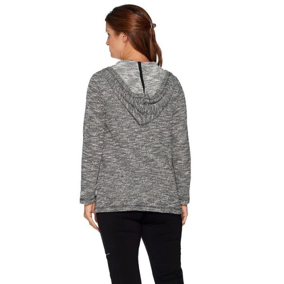 Susan Graver Womens 3X Weekend Space Dye Knit Cardigan Green Open Front NWT - Picture 3 of 4